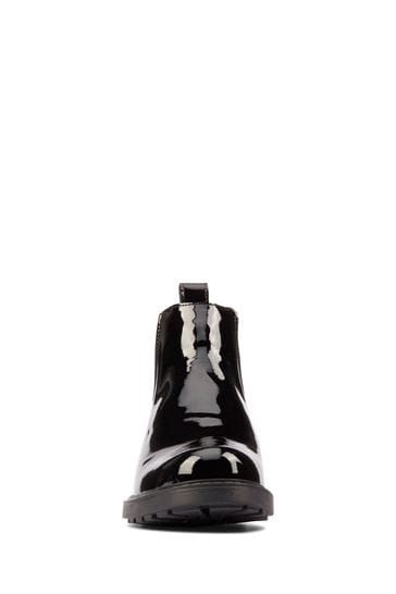 Clarks sale patent boots