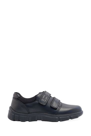 Start-Rite Origin Black Leather Double Strap School Shoes F & G Fit