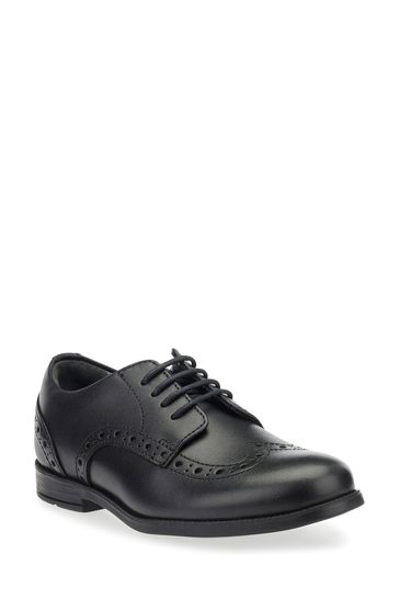 Patent brogue top school shoes
