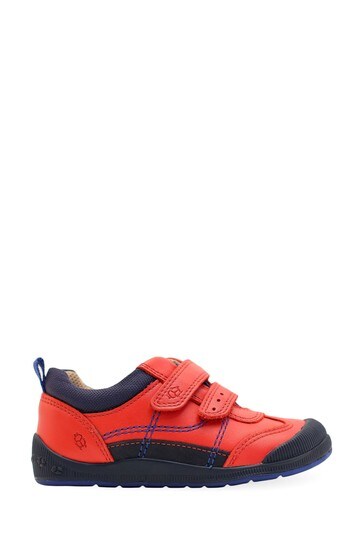 Start-Rite Tickle Rip-Tape Red Leather Junior Trainers F Fit