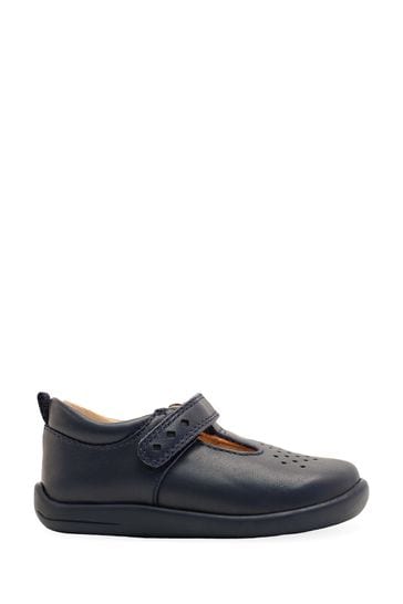 Start-Rite Jigsaw Navy Blue Leather T-Bar First Shoes F Fit