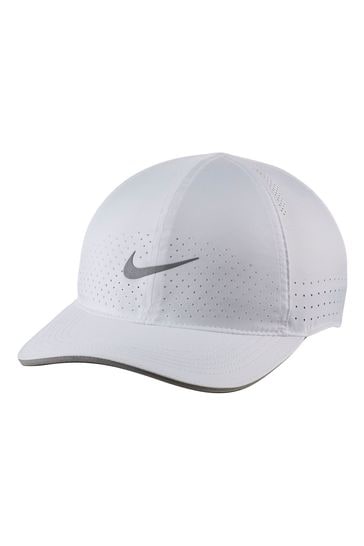 Nike White Dri-FIT Aerobill Featherlight Perforated Running Cap