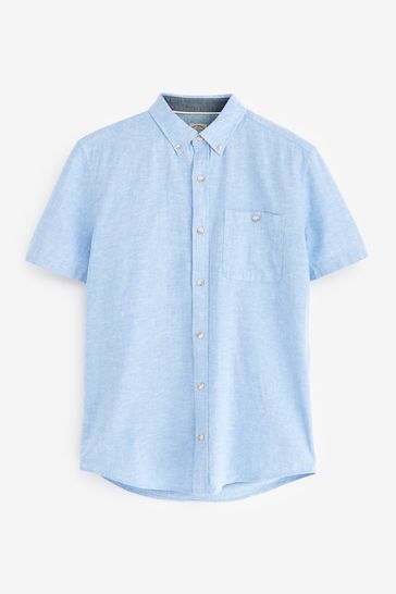 Blue short best sale sleeve button up