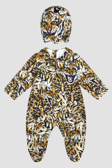 Baby Girls Leopard Print Sleepsuit