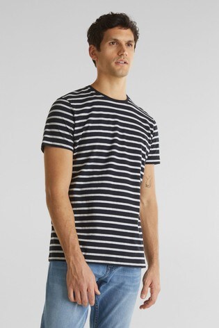 Esprit Cotton Black Striped Jersey T-Shirt