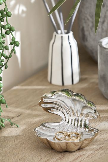 Silver Chic Shell Ring And Trinket Holder