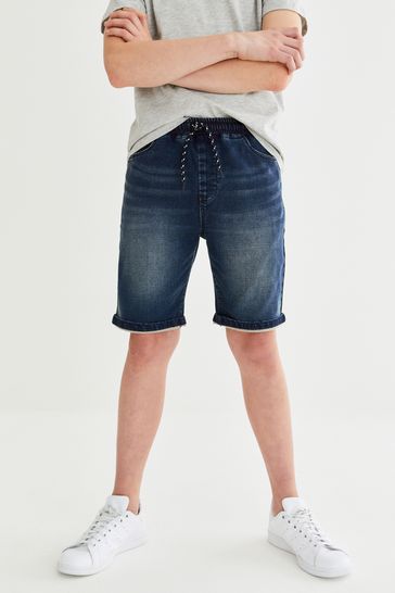 Buy Dark Blue Regular Fit Jersey Denim Shorts 3 16yrs from Next Luxembourg