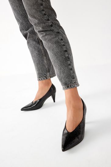 Black Forever Comfort® High Cut Cone Heels