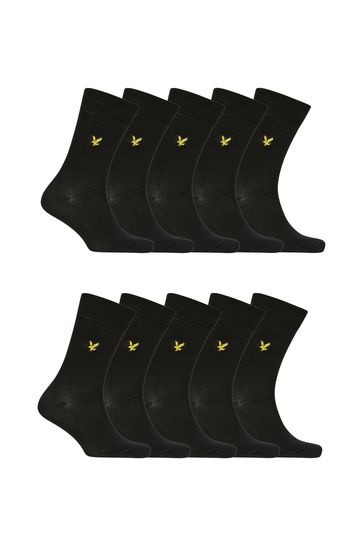 Lyle & Scott Black Socks 10 Pair Multi Pack