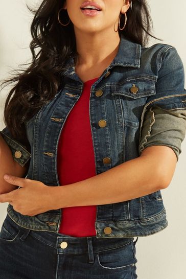 Guess red denim jacket online