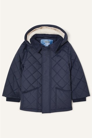Monsoon Cord Collar Blue Quilted Coat