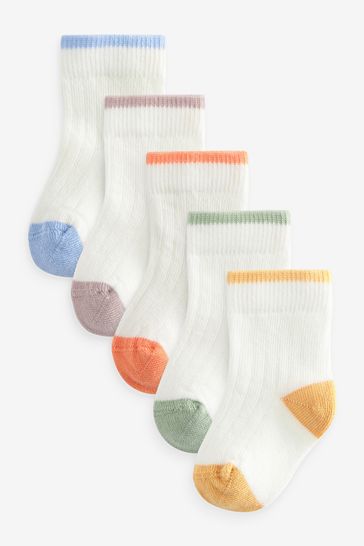 White Baby Socks 5 Pack (0mths-2yrs)