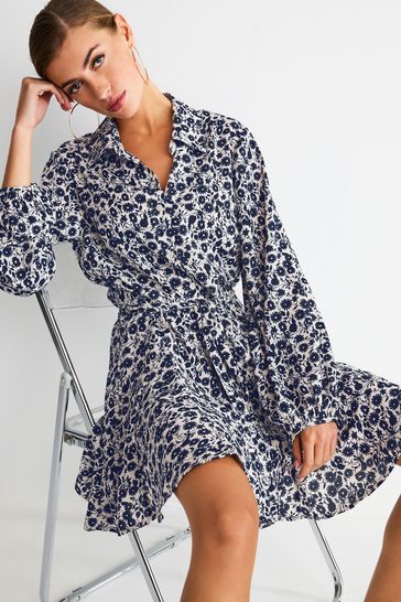 Ditsy floral shirt shop dress