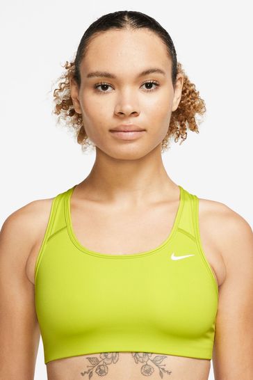 Buy Nike Lime Green Medium Swoosh Support Sports Bra from Next Luxembourg