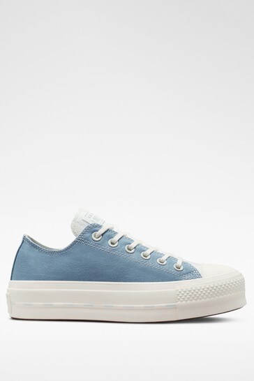 Converse Blue Crafted Folk All Star Lift Ox Platform Trainers