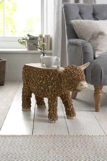 Highland cow shop side table