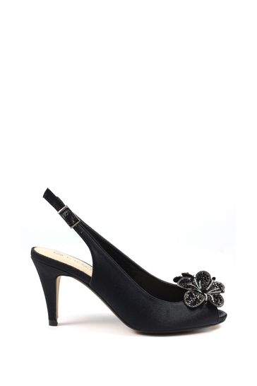 Buy Lunar Ankara Peep Toe Slingback Black Sandals from Next Luxembourg