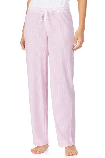 Lauren Ralph Lauren Pink Stripe Cotton Jersey Separate Long Pants