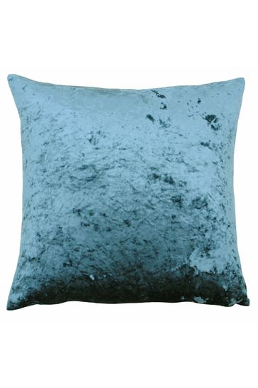 Riva Paoletti Teal Blue Verona Crushed Velvet Polyester Filled Cushion