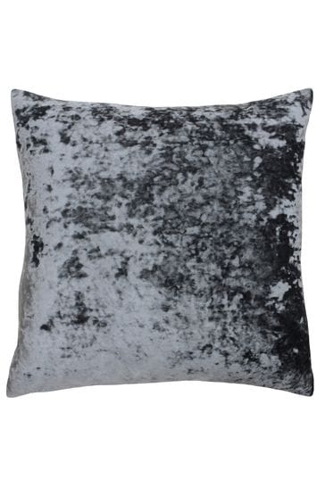 Riva Paoletti Pewter Grey Verona Crushed Velvet Polyester Filled Cushion
