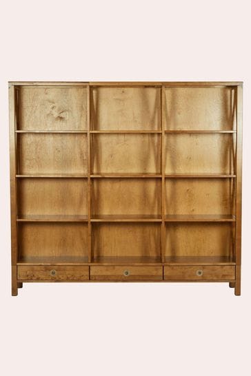 Laura Ashley Honey Gold Balmoral Three Drawer Triple Bookcase