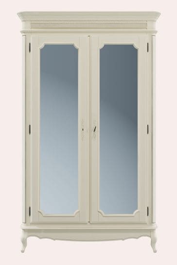 Laura Ashley Ivory Provencale 2 Door Mirrored Wardrobe