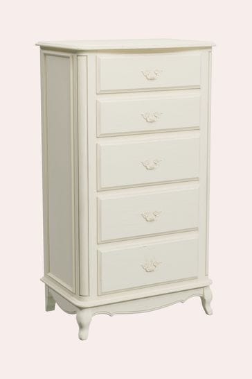 Laura Ashley Ivory Provencale 5 Drawer Tall Chest
