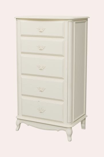 Laura Ashley Ivory Provencale 5 Drawer Tall Chest