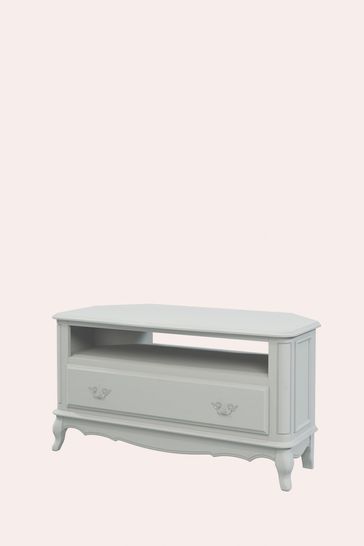 White shabby chic outlet corner tv unit