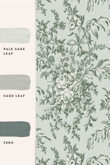 Laura Ashley Sage Green Picardie Wallpaper Wallpaper