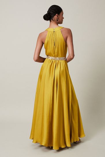 Phase Eight Yellow Vanessa Beaded Belt Maxi Dress