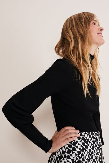 Balloon sleeve new arrivals black jumper