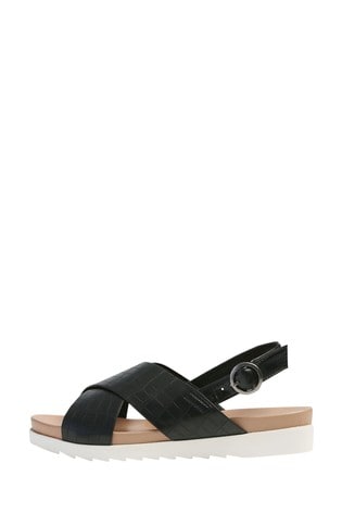 M&Co Black Cross Slingback Sandals