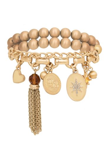 Bibi Bijoux Gold Tone 'Kylie' Ball Charm Bracelet