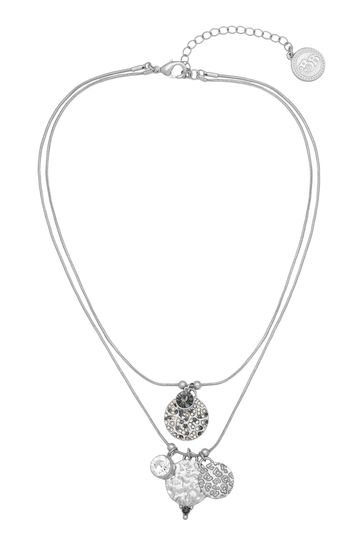 Bibi Bijoux Silver Tone Multi Coin Charm Necklace