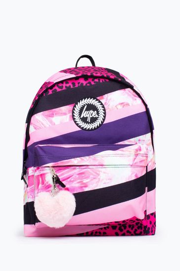 Buy Hype. Dark Pink Stripe Crest Backpack from Next Luxembourg