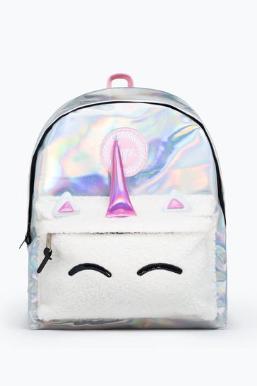 Hype. Pink Holographic Unicorn Crest Backpack
