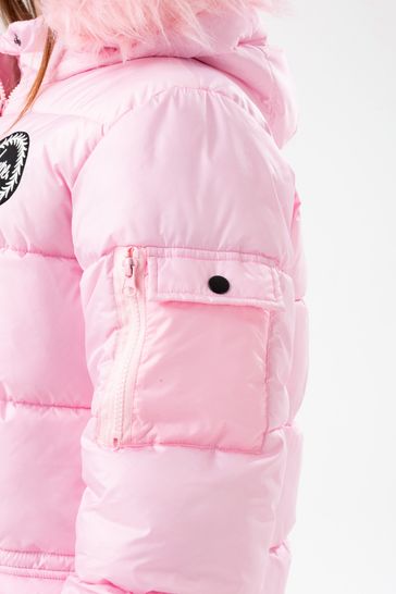 Hype. Girls Tickled Pink Padded Explorer Crest Jacket