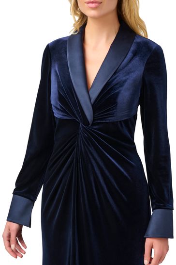 Buy Adrianna Papell Blue Velvet Tuxedo Gown from Next Ukraine