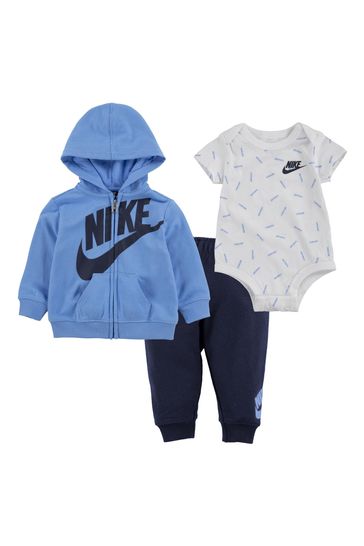 Nike Blue Bodysuit, Joggers, Hoodie Set