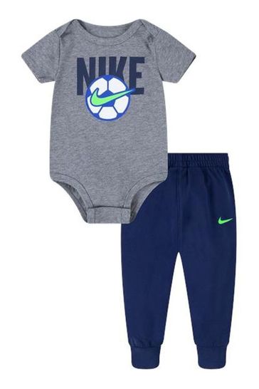 Nike Baby Grey Football Bodysuit and Jogger Set