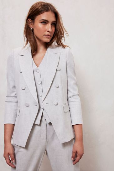 Velvet double breasted on sale blazer womens