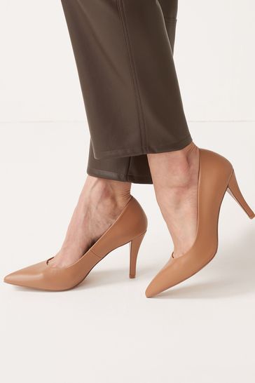 Camel Brown Regular/Wide Fit Forever Comfort® Mid Heel Court Shoes