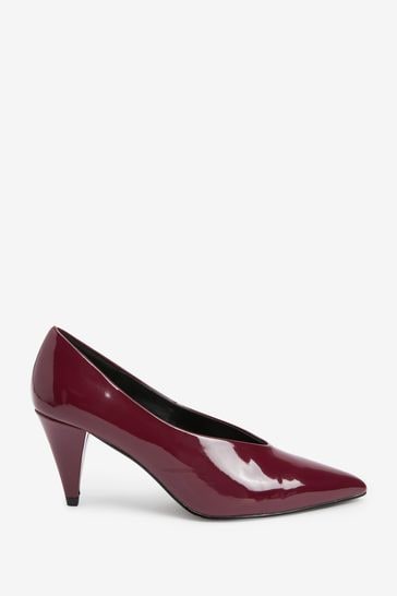 Burgundy Red Forever Comfort® High Cut Cone Heels
