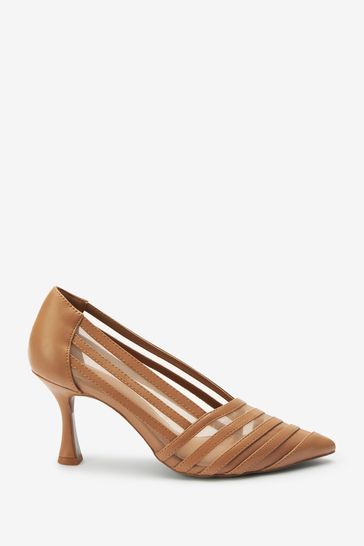 Brown court shoes wide fit