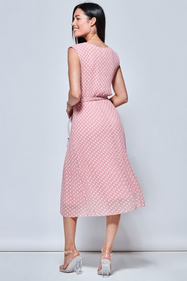 Buy Jolie Moi Pink Hayes Pleated Chiffon Midi Dress from Next