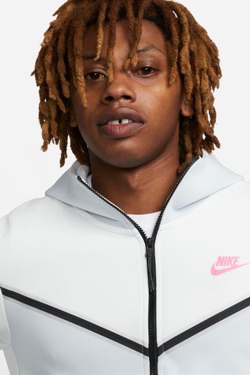Pink and white nike hoodie clearance