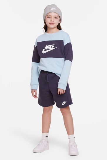 Nike Blue Sweatshirt And Shorts Set