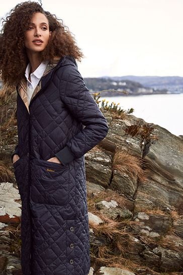 Buy Barbour ReEngineered Navy Blue Longline Grimsthorpe