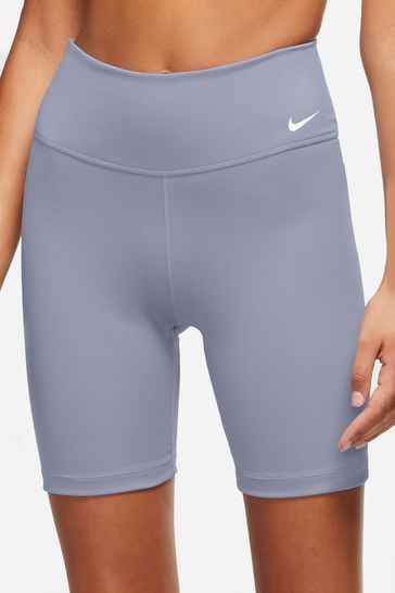 Nike Light Blue One Mid Rise 7 Inch Shorts